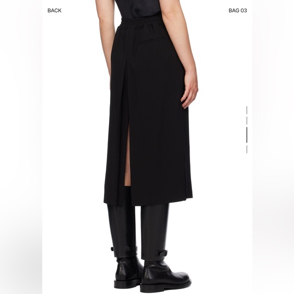 NWT Ann Demeulemeester Black Jenna Midi skirt - Picture 3 of 10